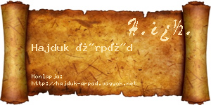 Hajduk Árpád névjegykártya