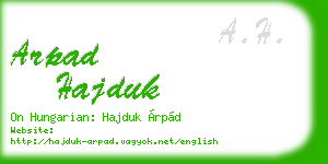 arpad hajduk business card
